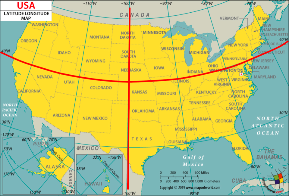 USA Coordinate Map